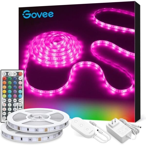 Govee LED Strip Lights, 32.8FT RGB LED Lights with Remote Control, 20 Colors and DIY Mode Color Changing LED Lights, Easy Installation Light Strip for Bedroom, Ceiling, Kitchen (2x16.4FT)