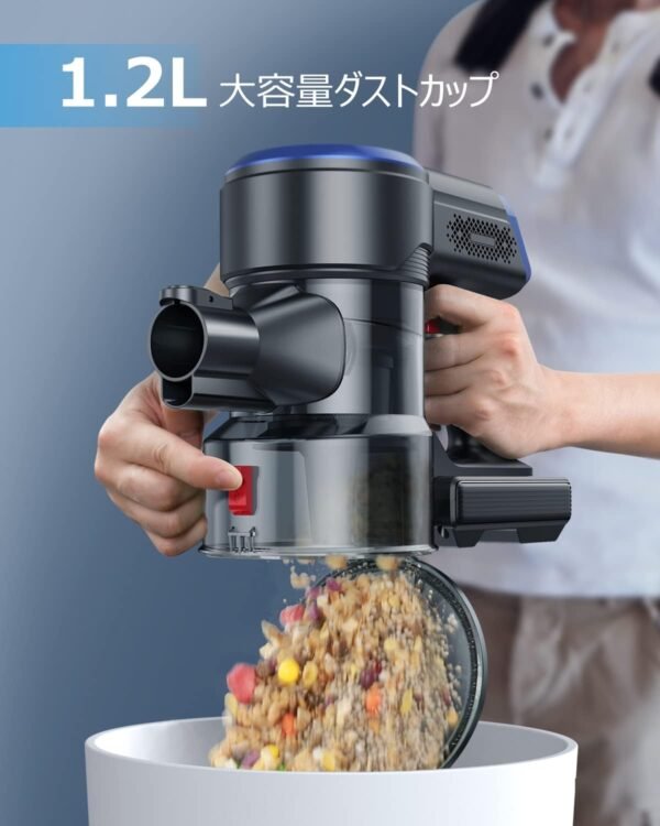 Large Screen LED Touch Panel Cordless Vacuum Cleaner, 400W/33 KPA, Brushless Motor, 18-55 Minutes Operating Time, Cyclone Cleaner, Wireless Vacuum Cleaner, 1.2L One-Touch Garbage Dump, Stick Vacuum - Image 7