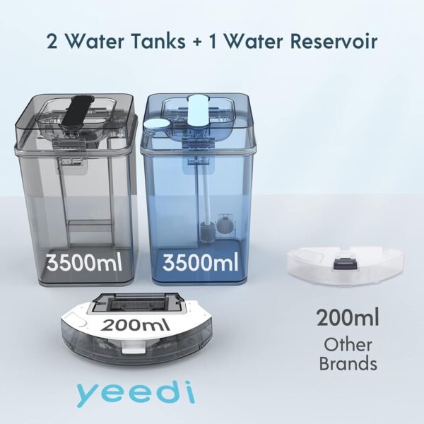 yeedi Mop Station 2-in-1 Robot Mop, Mop and Vacuum Robot, Self-Washing Station, Pressurized Mops, 2500 Pa, Visual Navigation, Carpet Detection - Image 3