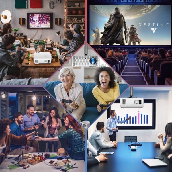 GooDee HD Video Projector Native 1920x1080P, Outdoor Movie Projector 9500L 300'' Touch Keys Home Theater Projector with 50000 Hrs Lamp Life, Support Fire TV Stick/PS4/HDMI/iOS /Android - Image 5