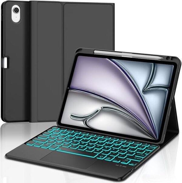 iPad Air 5th/4th Generation Case with Keyboard, iPad Pro 11 inch Keyboard, Smart Trackpad, 7 Color Backlit, Wireless Detachable Keyboard for iPad Air 10.9 2022/2020, iPad Pro 11 (4/3/2/1 Gen), Gray. - Image 2